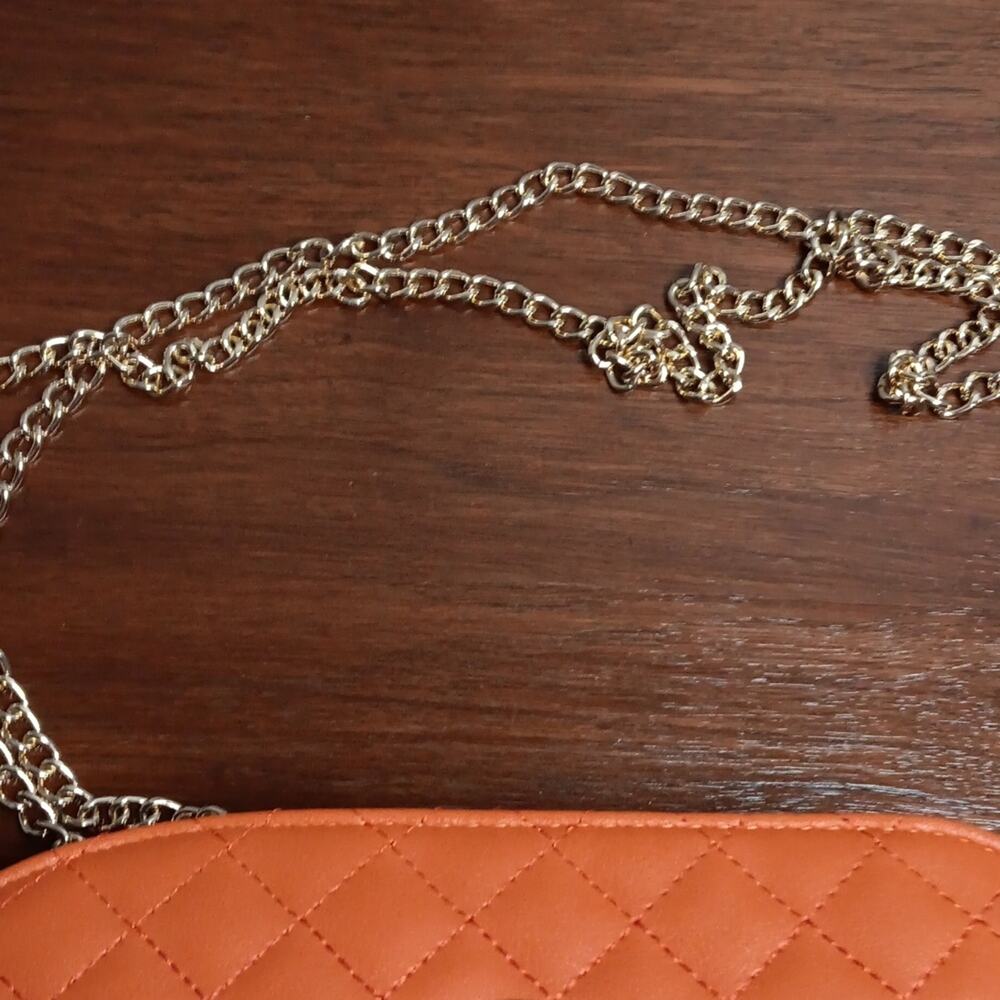 Orange Vegan Purse 9x6 - Picture 3 of 8